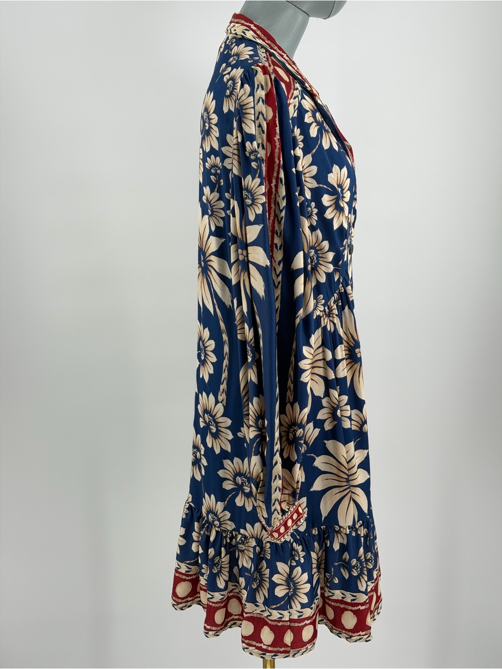 🆕 FARM Rio 🧿 NWOT Luna Floral Printed Mini Dress, Blue - Sz Large - Picture 7 of 16